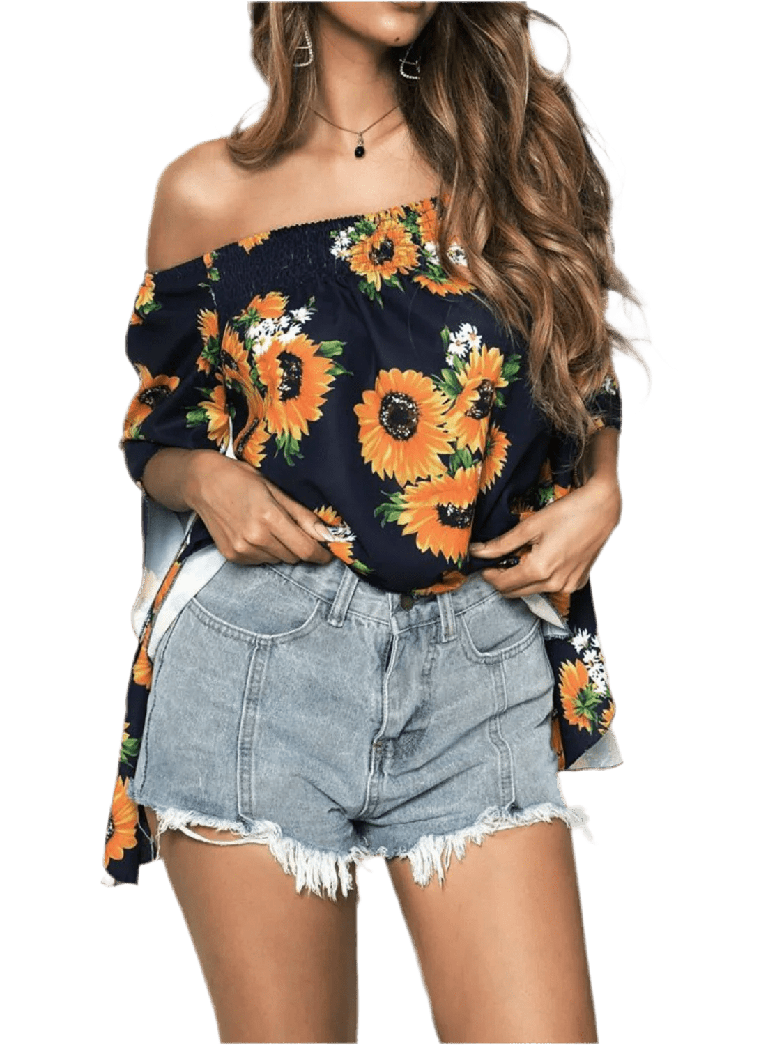 Floral Off-Shoulder Flounce Sleeve Blouse - Chic Summer Top - minbolu -