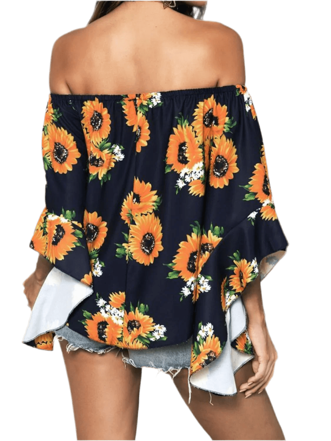 Floral Off-Shoulder Flounce Sleeve Blouse - Chic Summer Top - minbolu -