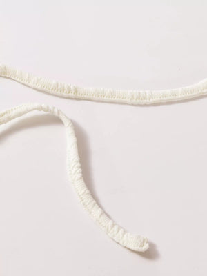 Floral Patchwork Textured Knit Drawstring V Neck Blouse - minbolu -