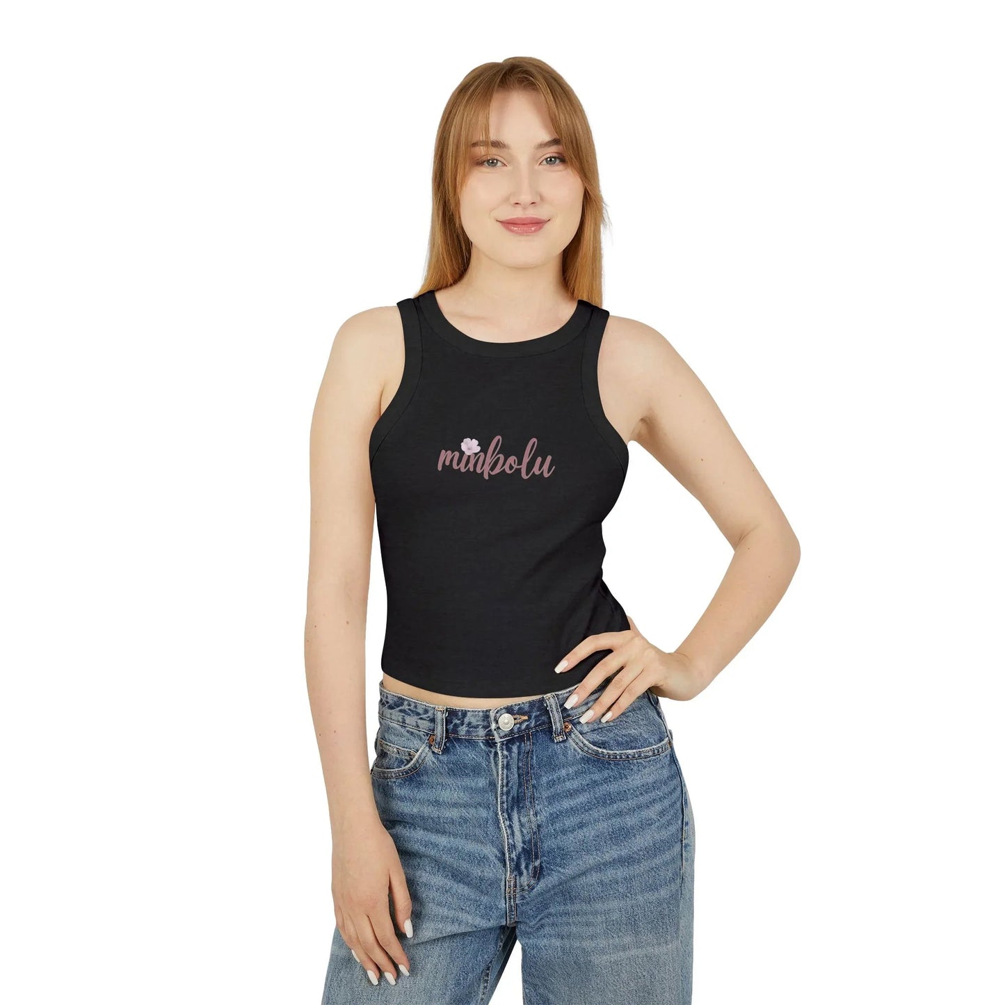 Floral Racerback Tank Top - Women's Athletic Tank for Layering & More - minbolu -