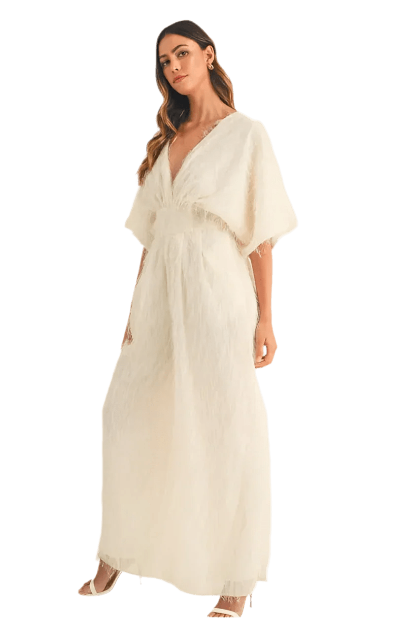 Fluffy Deep V Neck Wide Leg Jumpsuit - minbolu