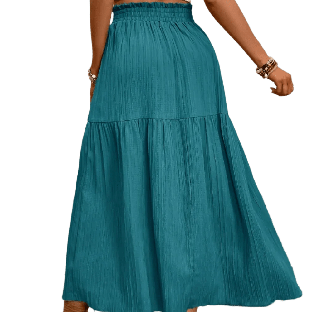 Frill Slit Skirt - Chic and Flattering Design - minbolu