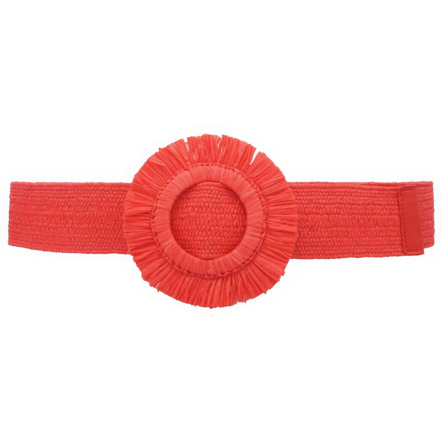 Fringe Circle Straw Belt - minbolu -