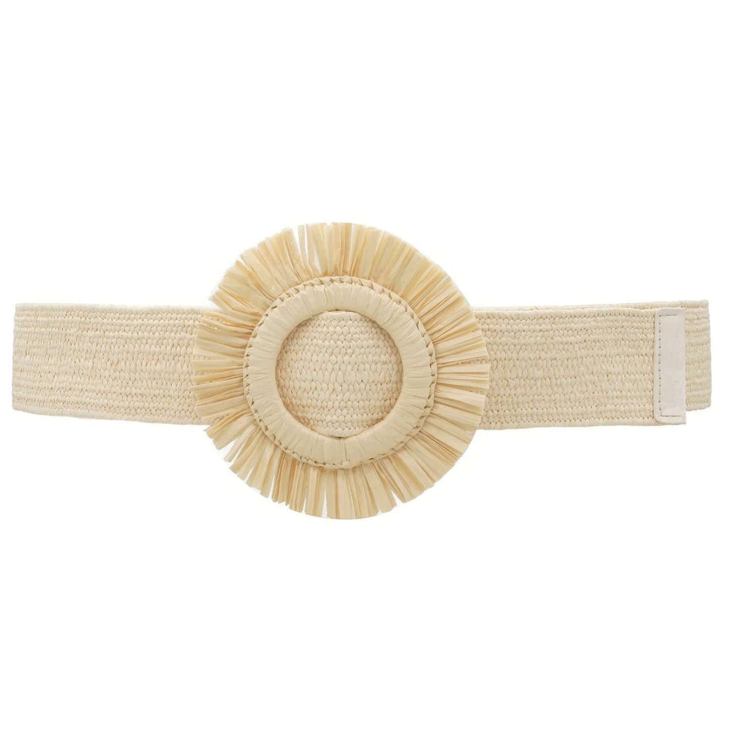 Fringe Circle Straw Belt - minbolu -