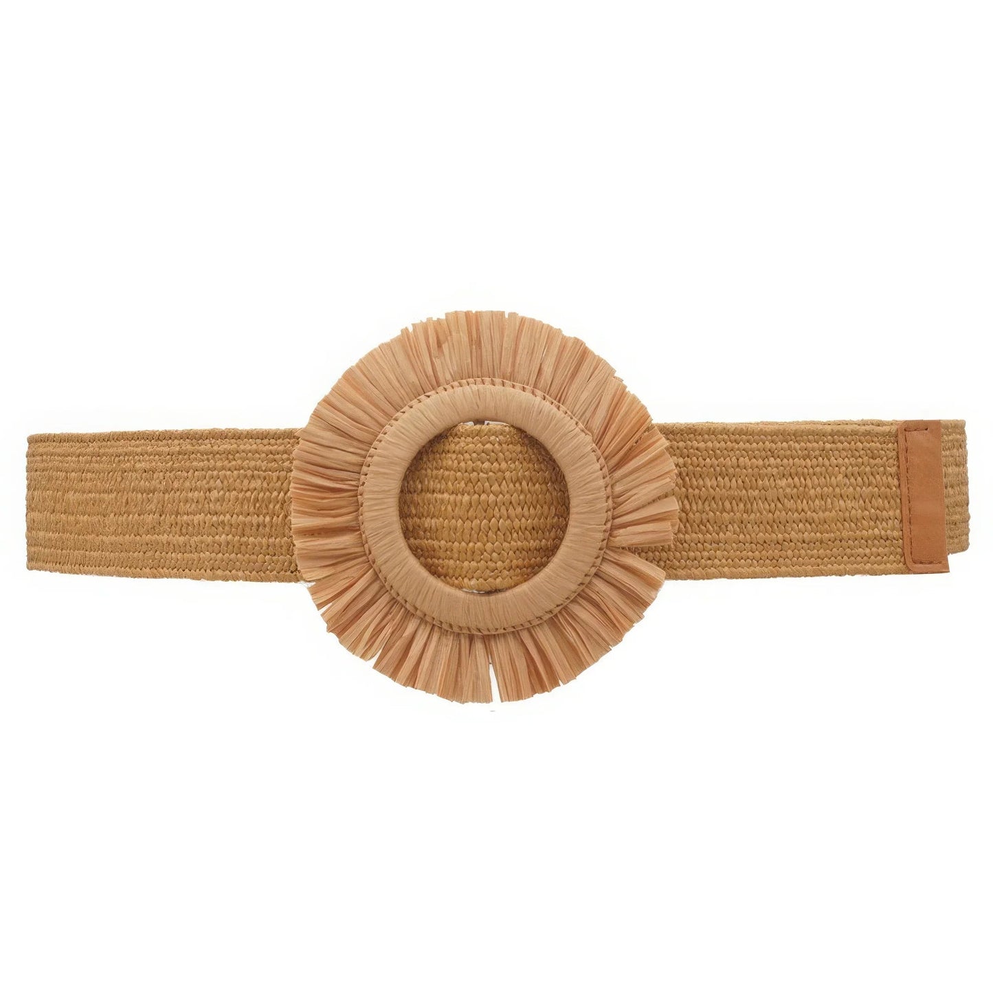 Fringe Circle Straw Belt - minbolu -