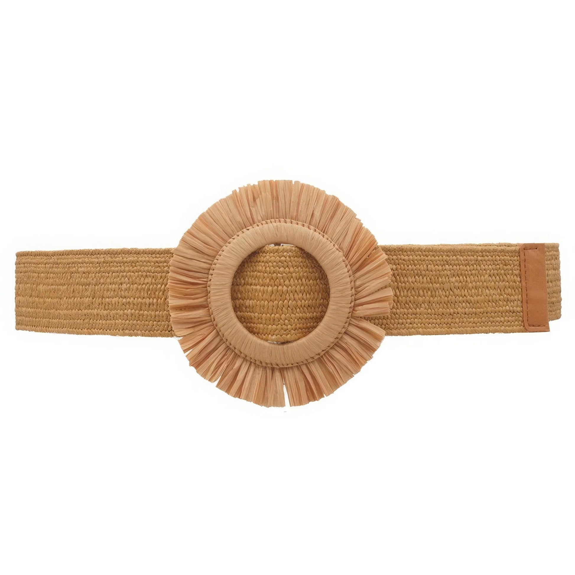 Fringe Circle Straw Belt - minbolu -