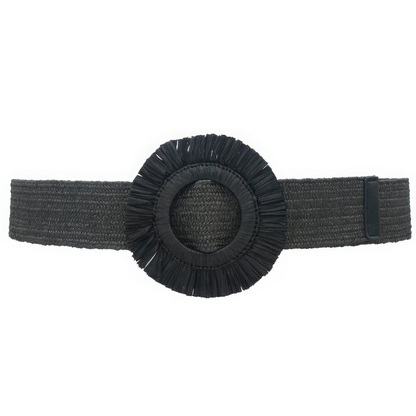 Fringe Circle Straw Belt - minbolu -