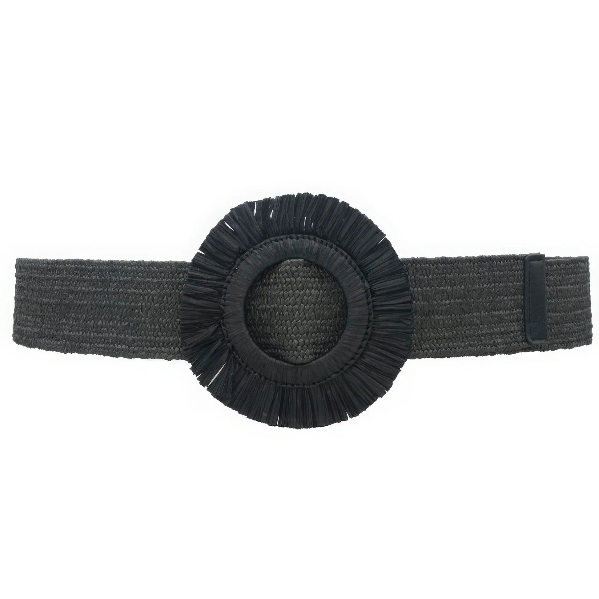 Fringe Circle Straw Belt - minbolu -