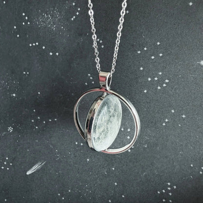 Full Moon Double Sided Fidget Pendant Necklace - minbolu