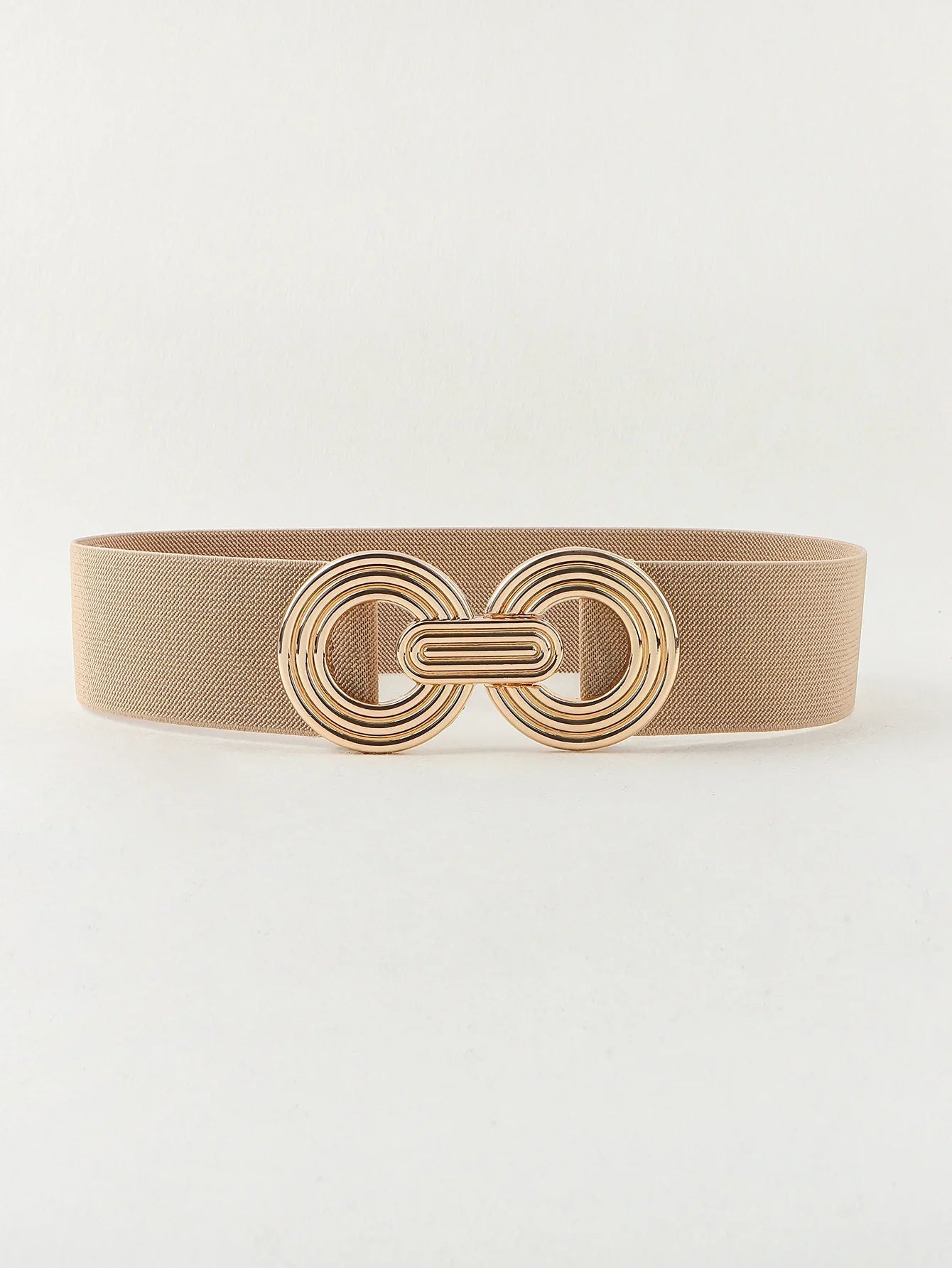 Geometric Buckle Wide Belt - Trendy Elastic Accessory - minbolu