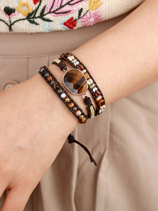 Geometrical Shape Triple-Layer Bracelet - minbolu -