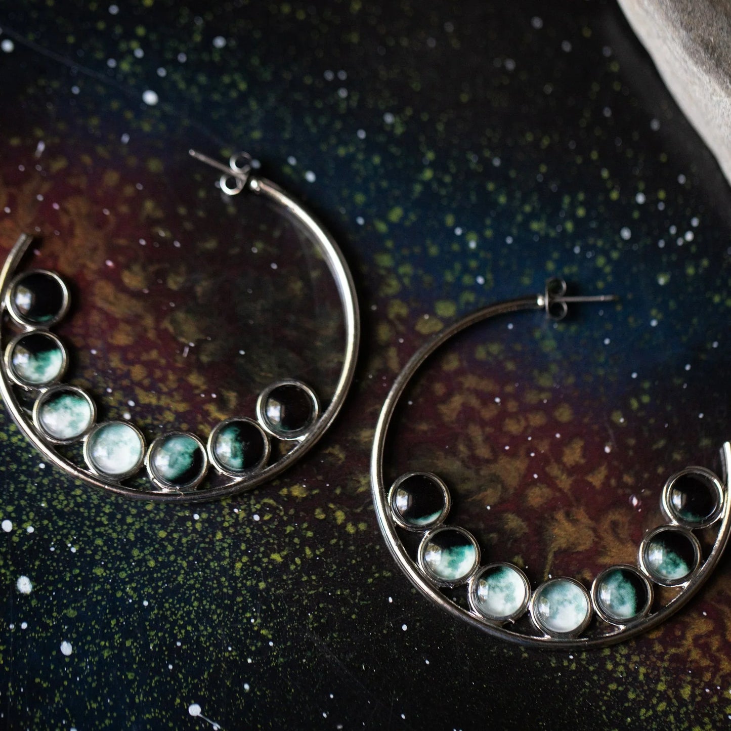 Moon Phase Hoop Earrings - minbolu -