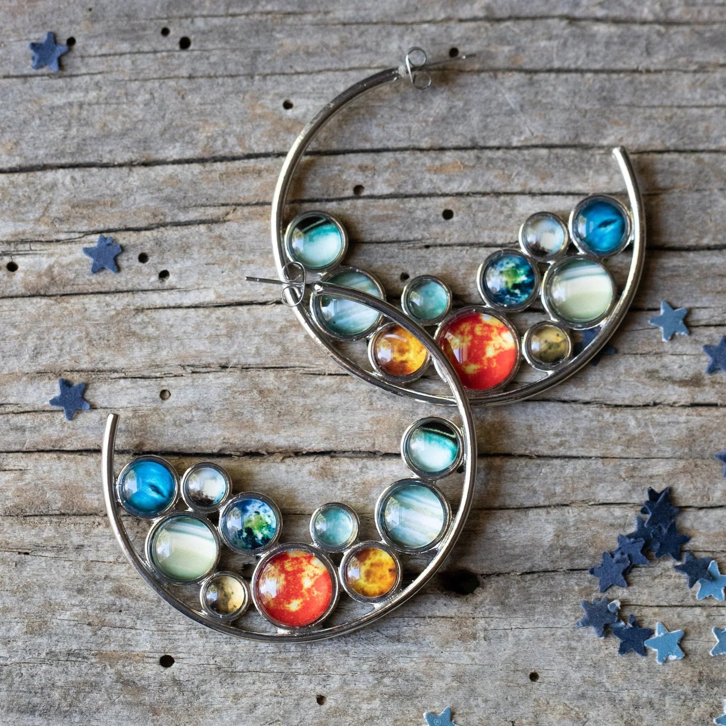 Solar System Hoop Earrings - minbolu -