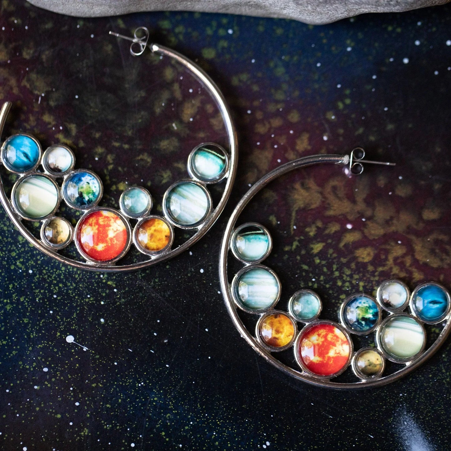 Solar System Hoop Earrings - minbolu -