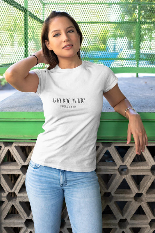 Funny Dog Lover T-Shirt - Is My Dog Invited? Perfect Gift for Pet Owners, Dog Lovers, Casual Wear, Pet Party, Funny Dog Tee