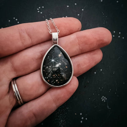 JWST Deep Field Drops in Cosmic Ocean Teardrop Necklace - minbolu