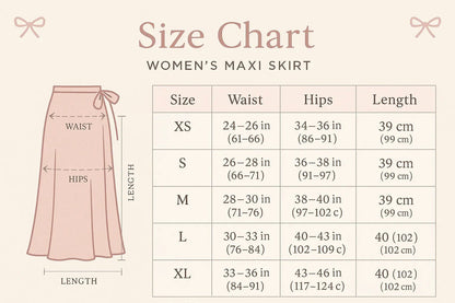 Maxi Skirt with Pockets - Side Bow Detail & Drawstring Waist - minbolu