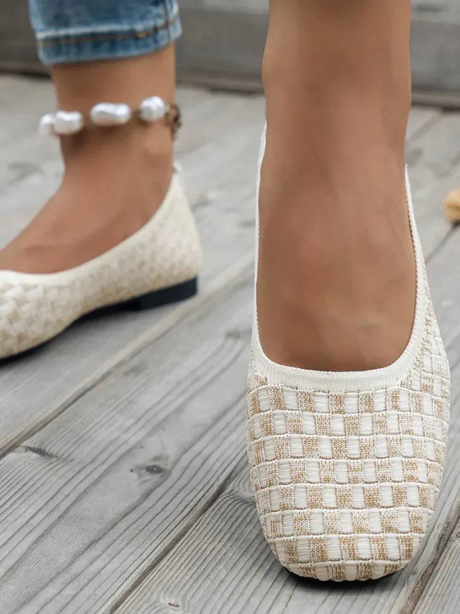 Mesh Round Toe Flat Slip-Ons - minbolu -