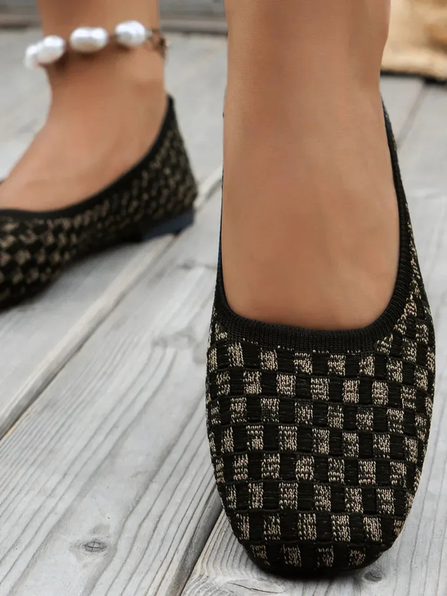 Mesh Round Toe Flat Slip-Ons - minbolu -