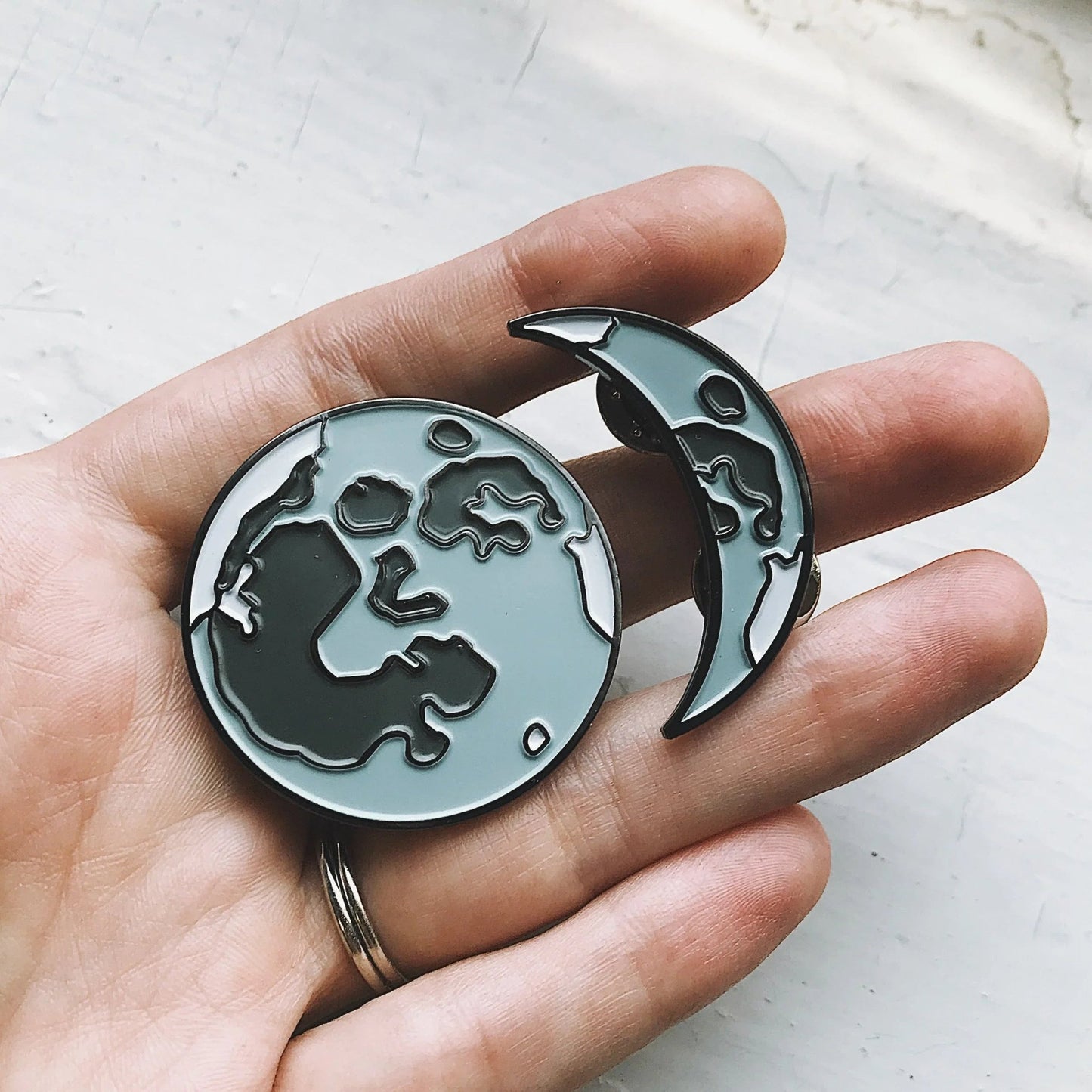 Moon Phases Enamel Pin Set of 5 - minbolu -