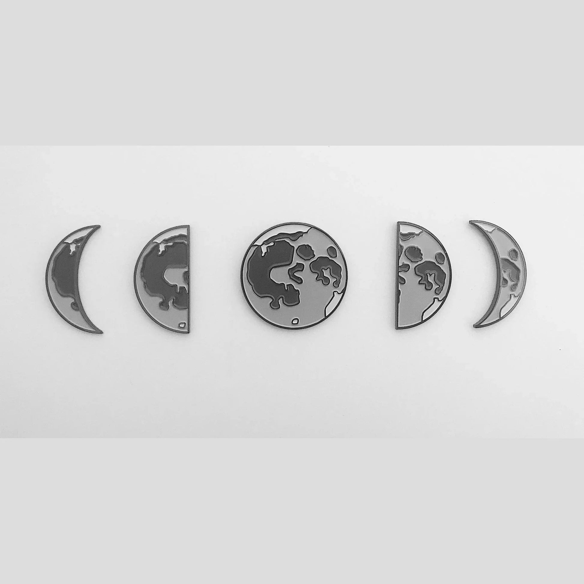 Moon Phases Enamel Pin Set of 5 - minbolu -