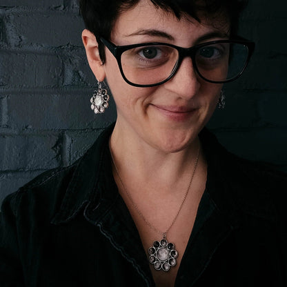 Moon Phases Halo Dangle Earrings - minbolu