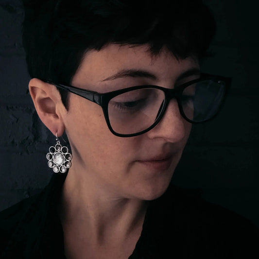 Moon Phases Halo Dangle Earrings - minbolu -