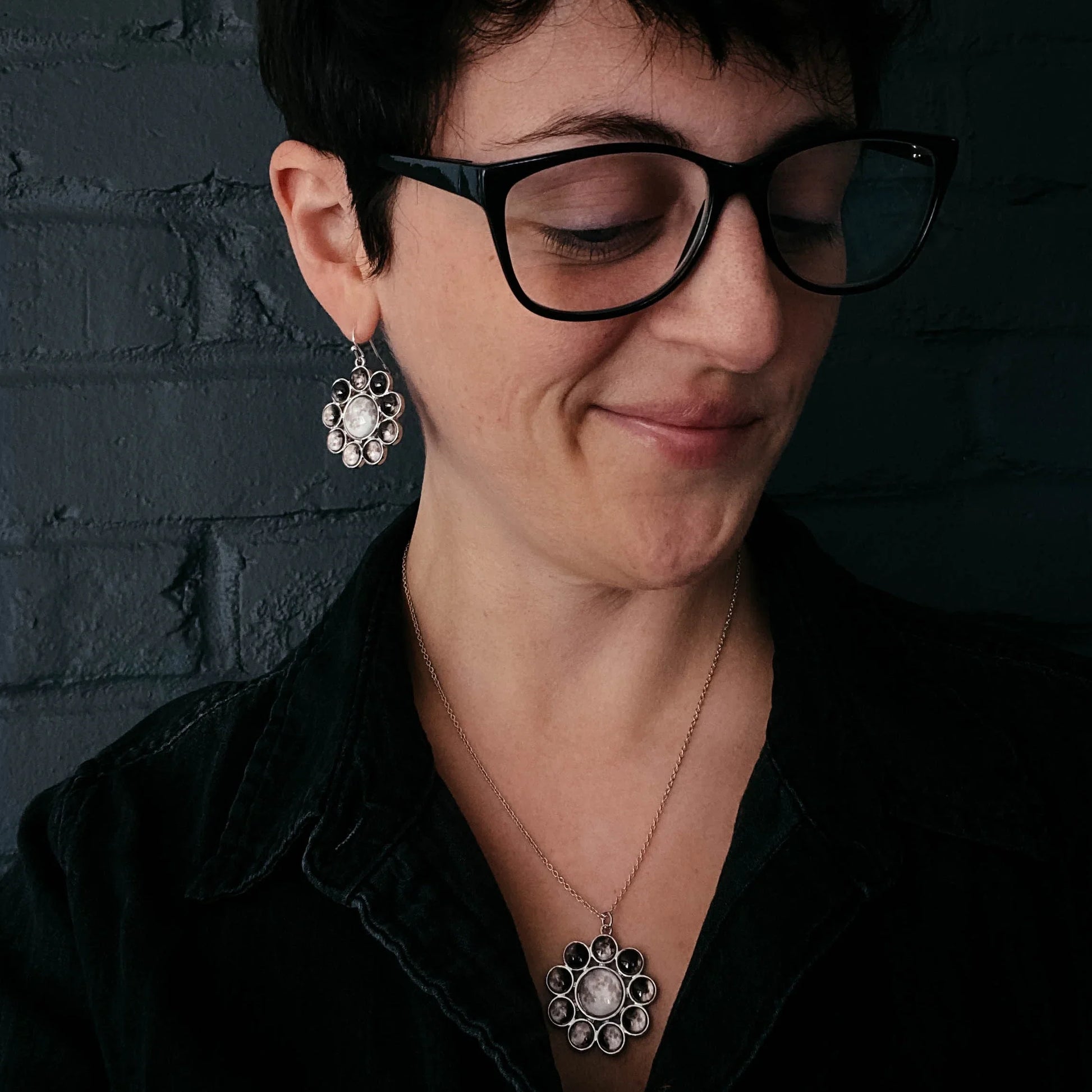 Moon Phase Halo Jewelry Set - minbolu -
