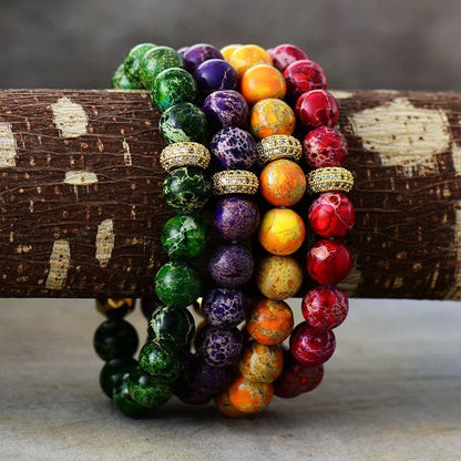 Natural Stone Beaded Bracelet - Unisex Boho Healing Jewelry - minbolu -