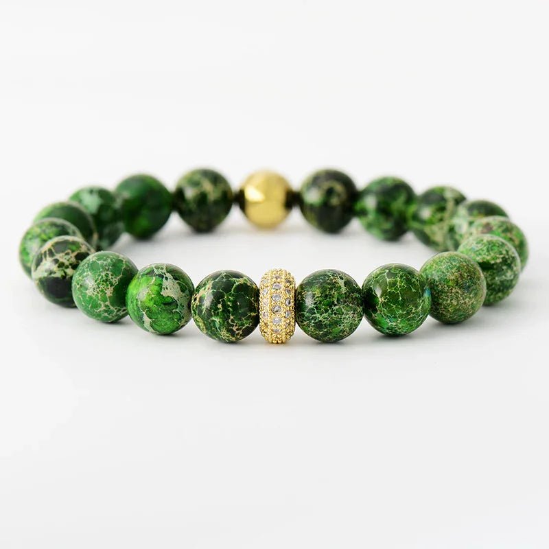 Natural Stone Beaded Bracelet - Unisex Boho Healing Jewelry - minbolu -
