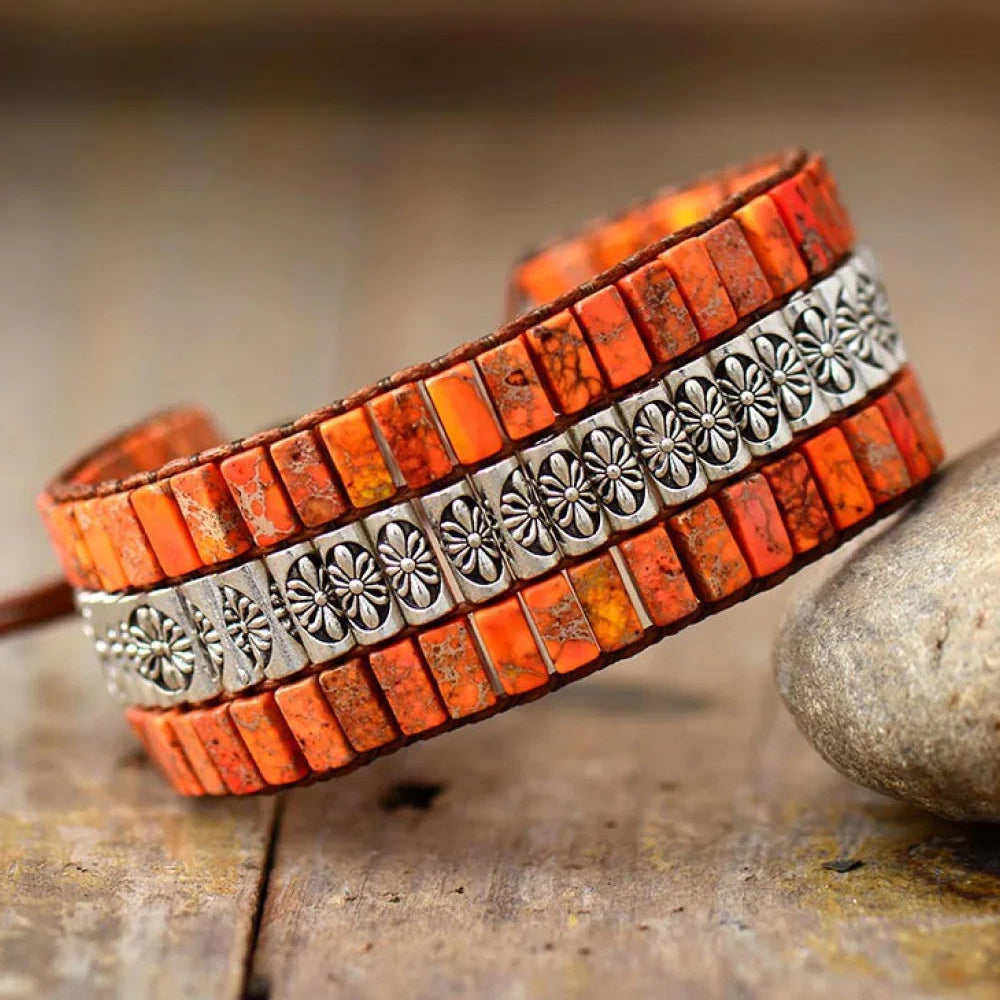 Handmade Triple Layer Natural Stone Bracelet - minbolu -