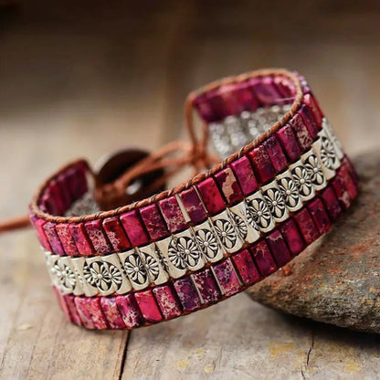 Handmade Triple Layer Natural Stone Bracelet - minbolu -