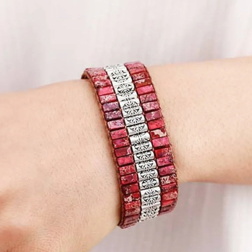 Handmade Triple Layer Natural Stone Bracelet - minbolu -