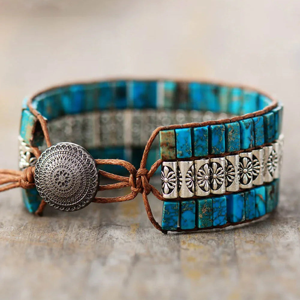 Handmade Triple Layer Natural Stone Bracelet - minbolu -