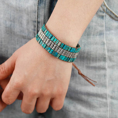 Handmade Triple Layer Natural Stone Bracelet - minbolu -