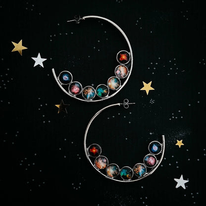 Nebula Rainbow Pride Hoop Earrings - minbolu