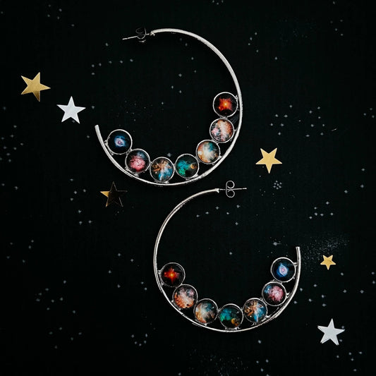 Nebula Rainbow Pride Hoop Earrings - minbolu