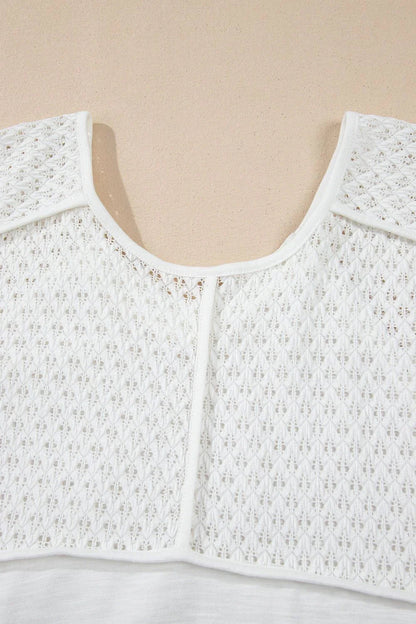 Openwork High - Low Oversized Top - minbolu