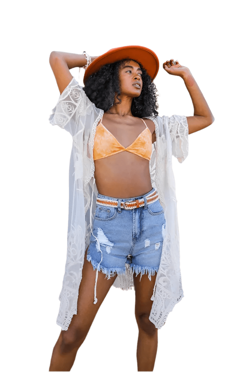 Orange Tie-Dye Triangle Bralette - minbolu -