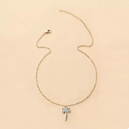 Palm Tree Pendant Necklace - Gold & Silver Plated Women's Jewelry - minbolu -