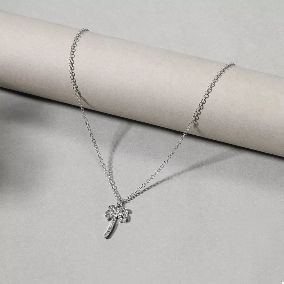 Palm Tree Pendant Necklace - Gold & Silver Plated Women's Jewelry - minbolu -