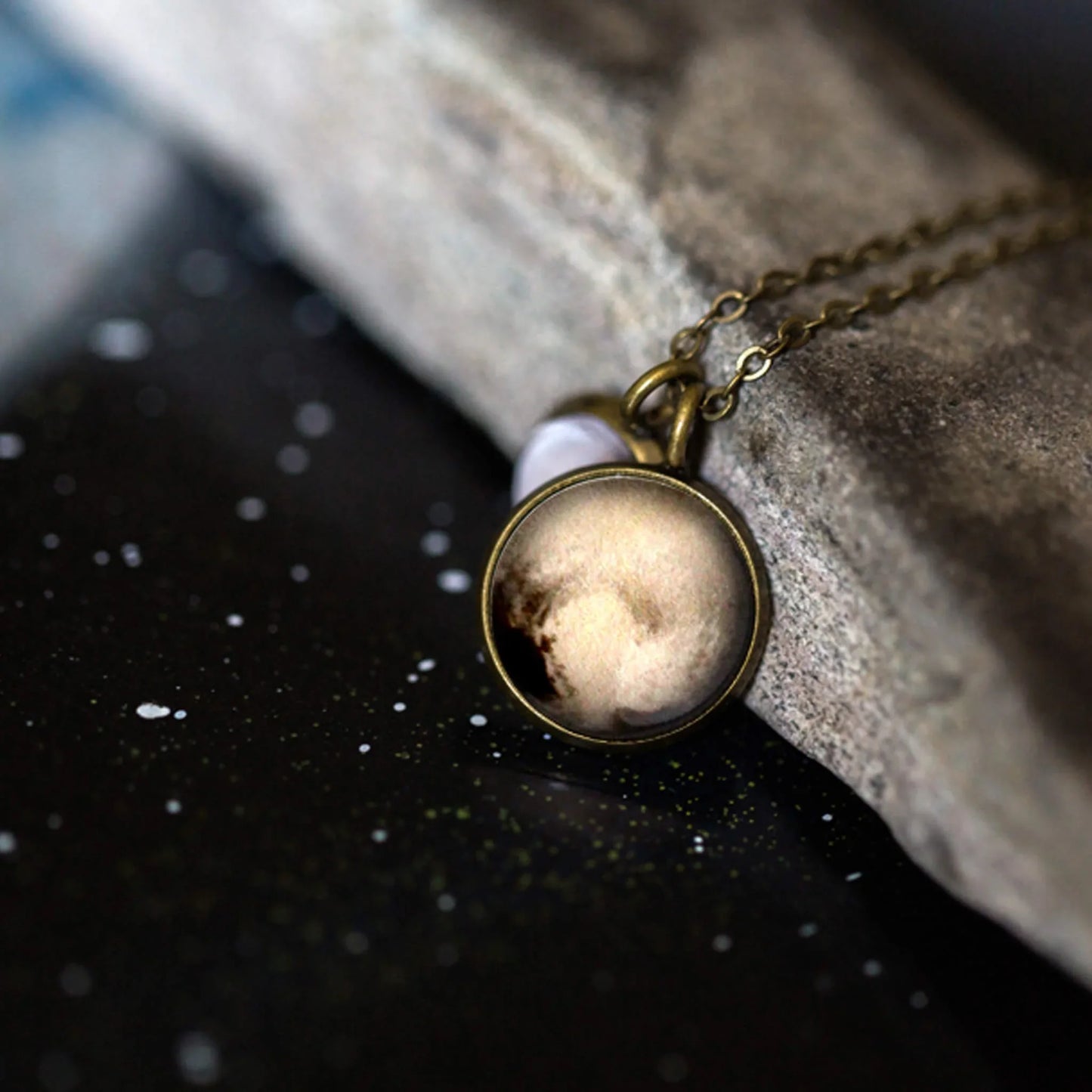 Pluto and Charon Layered Space Necklace - minbolu -