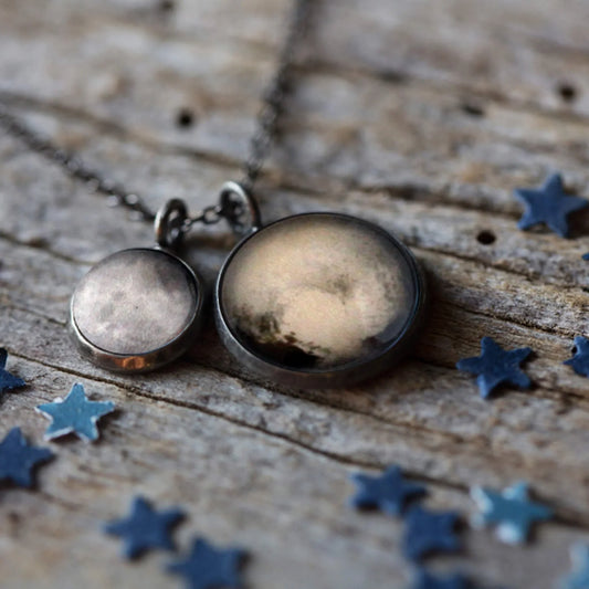 Pluto and Charon Layered Space Necklace - minbolu -
