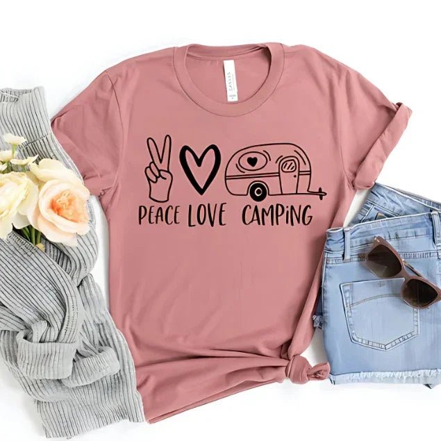 Peace Love Camping T-shirt - minbolu -