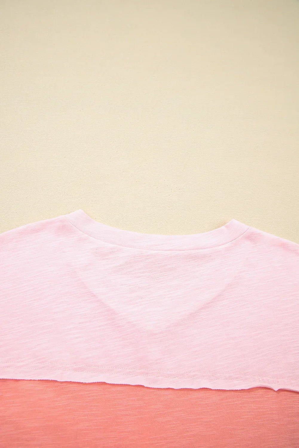 Pink Flower Patched Exposed Seam Top – Feminine and Modern - minbolu