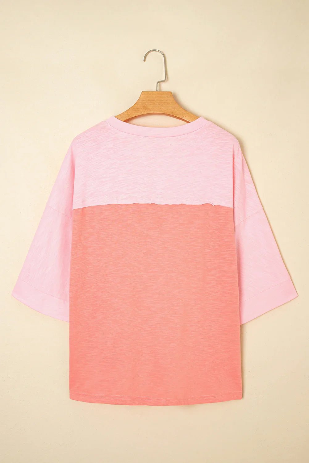 Pink Flower Patched Exposed Seam Top – Feminine and Modern - minbolu -