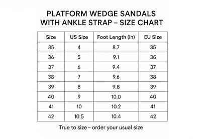 Platform Wedge Sandals with Ankle Strap - Comfortable High Heel - minbolu