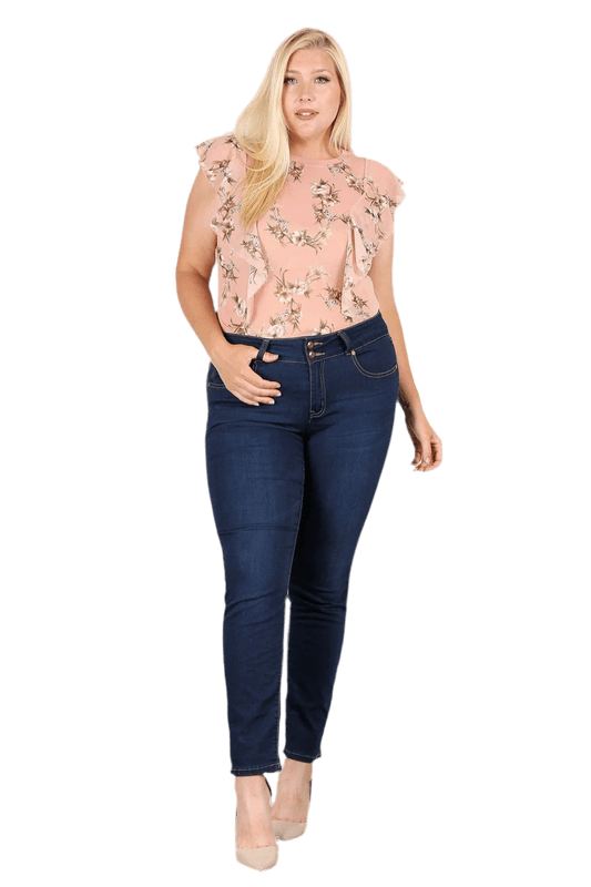 Plus Size Floral Sheer Top - Delightful Print & Comfort - minbolu