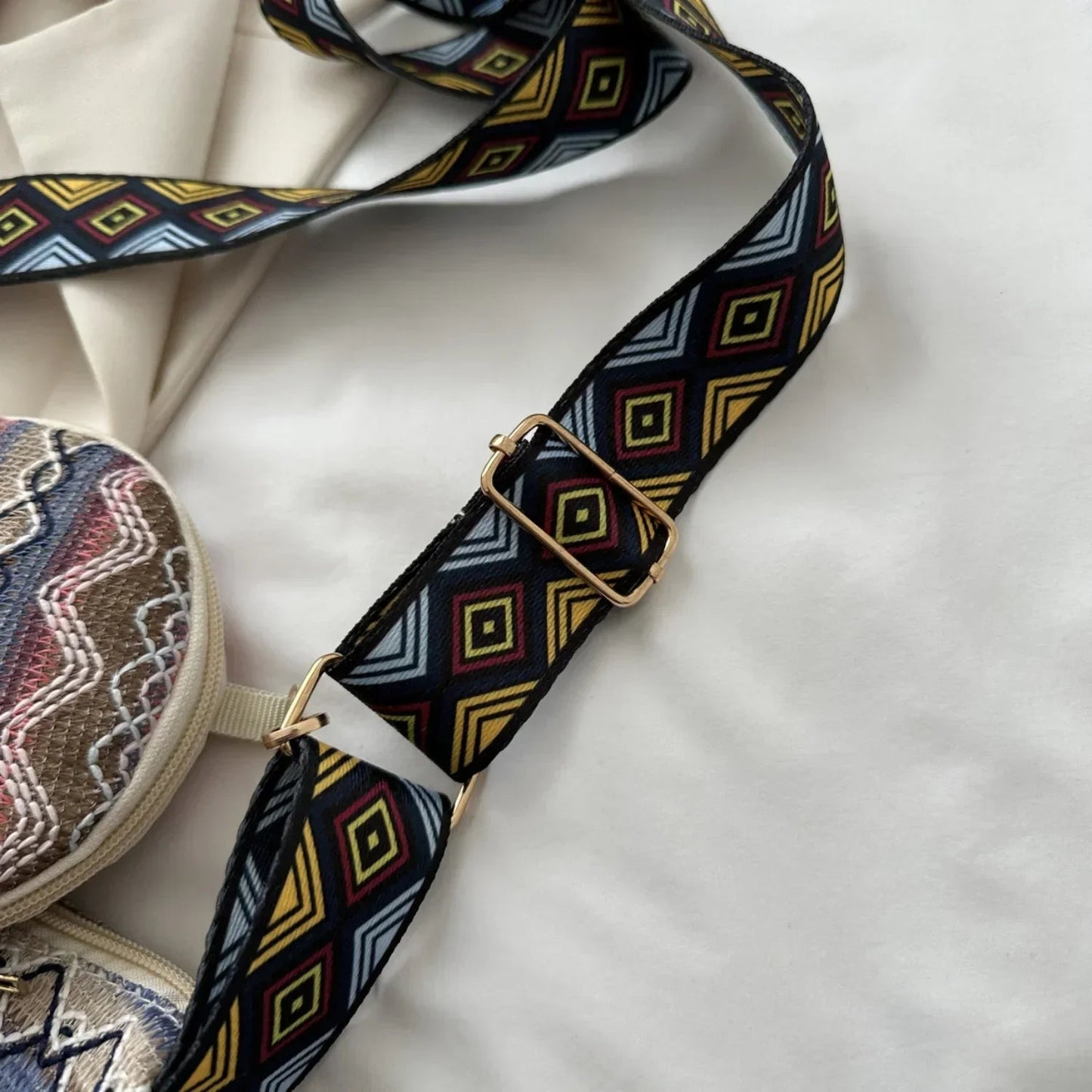 Printed Tassel Crossbody Bag with Small Purse - minbolu -