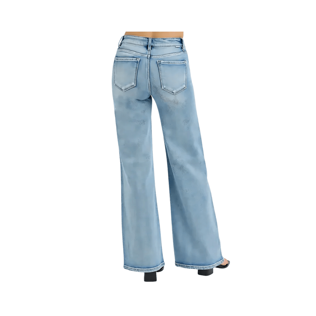 RISEN Wide Leg Jeans | Plus Size Fashion - minbolu